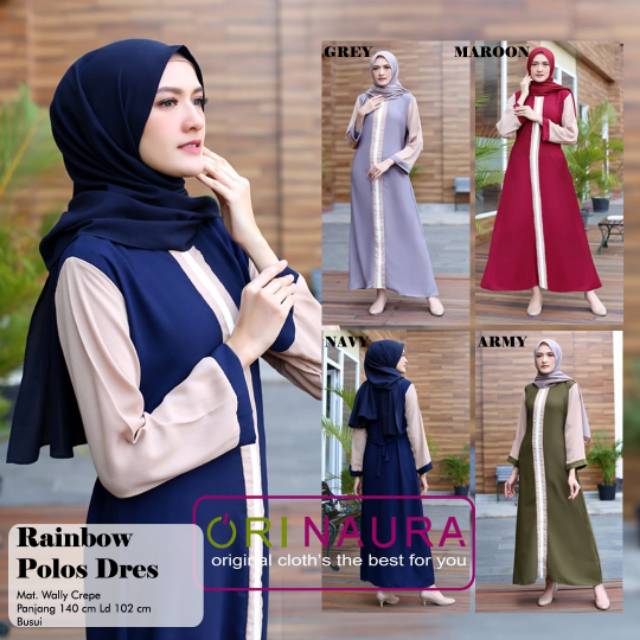 Gamis Rainbow Polos Dress By Ori Naura
