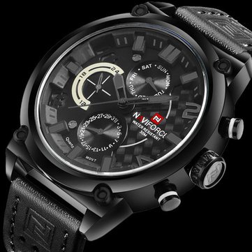 Jam tangan original NAVIFORCE 9068 water resistant Full Black
