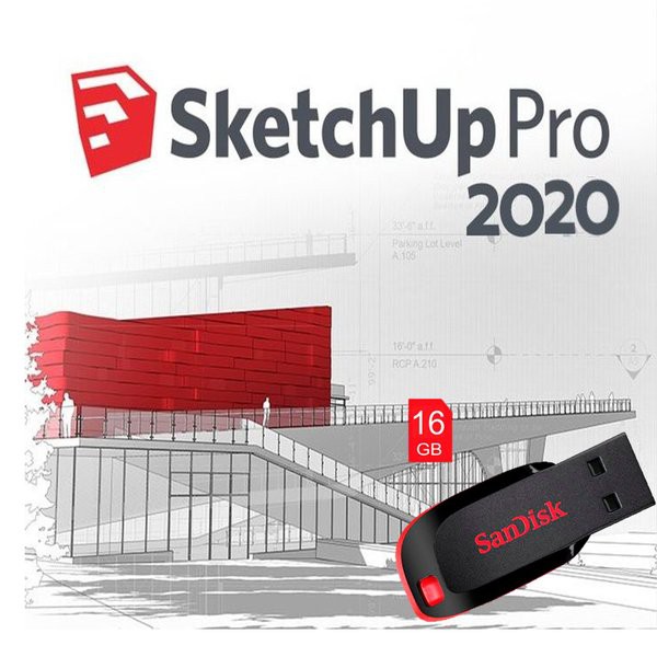 Promo Sketchup 2020 plus Vray Next dlm Flashdisk 16GB plus Software Gratis Berkualitas