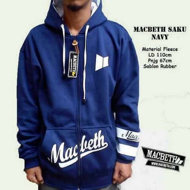 JAKET HOODIE MACBETH PRIA NAVY/JAKET HOODIE ZIPER UNISEX