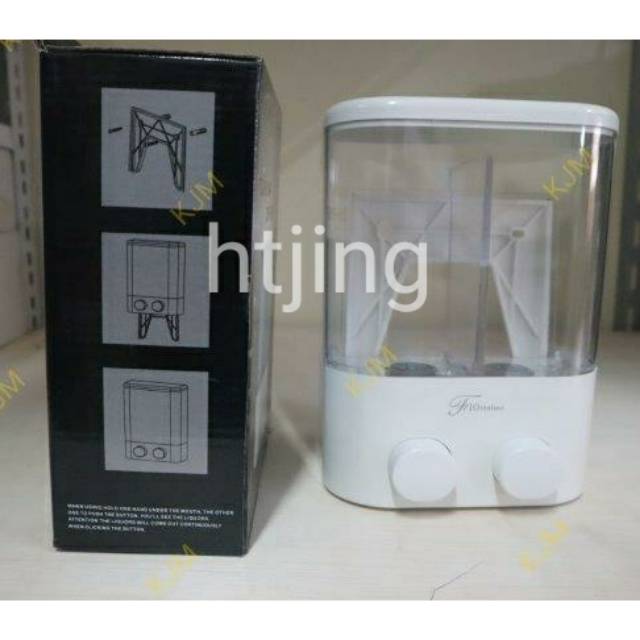 Tempat Sabun Cair /Soap Dispenser Double White Waterplus 450ml x 2