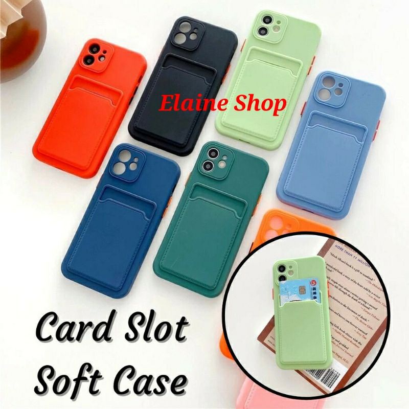 Softcase Slot Card OPPO A95 4G 2021 Oppo A74 4G Case Macaron Slot Kartu Protection Camera Case Hp