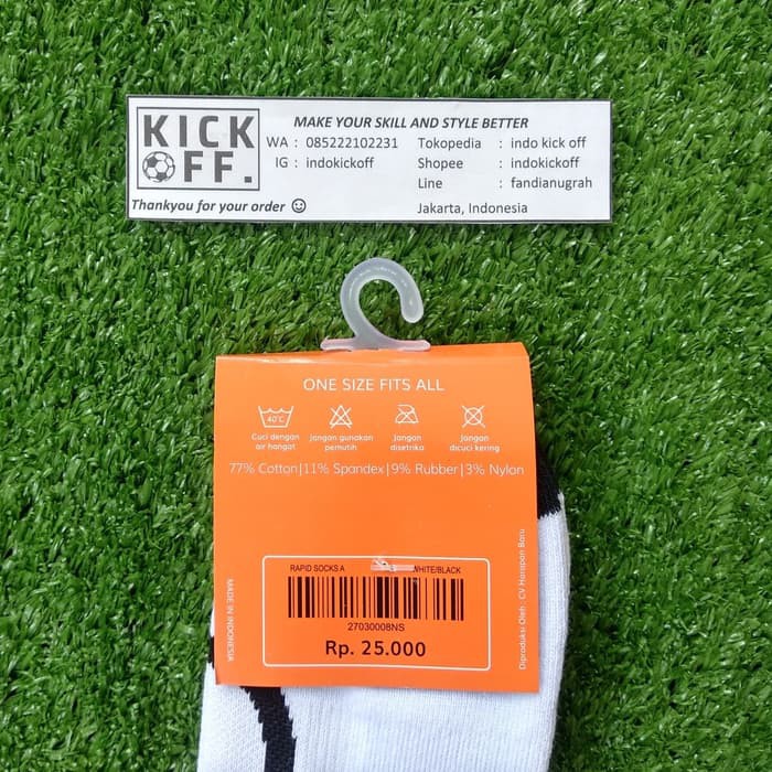 KAOS KAKI SEKOLAH/ KAOS KAKI OLAHRAGA ORTUSEIGHT RAPID SOCKS A - WHITE