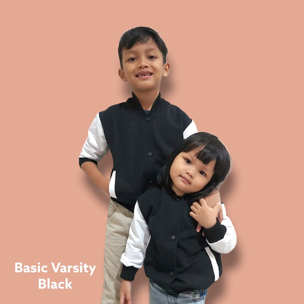 [CYC | COD] REALPICT | Outwear Basic Varsity Jacket Kids | Size 3 - 8 thn | Fleece Jaket Baseball Anak Trendy Murah