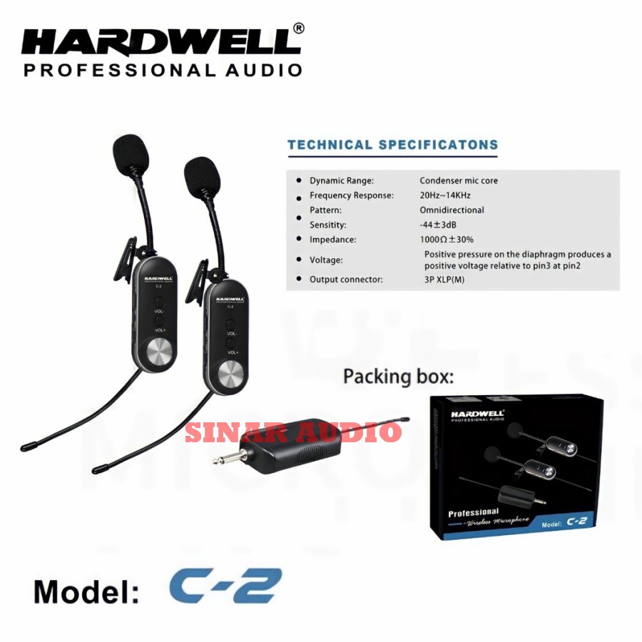 Mic Wireless Hardwell C-2 C2 Mic Clip On Mic Iman Hardwell Original C 2