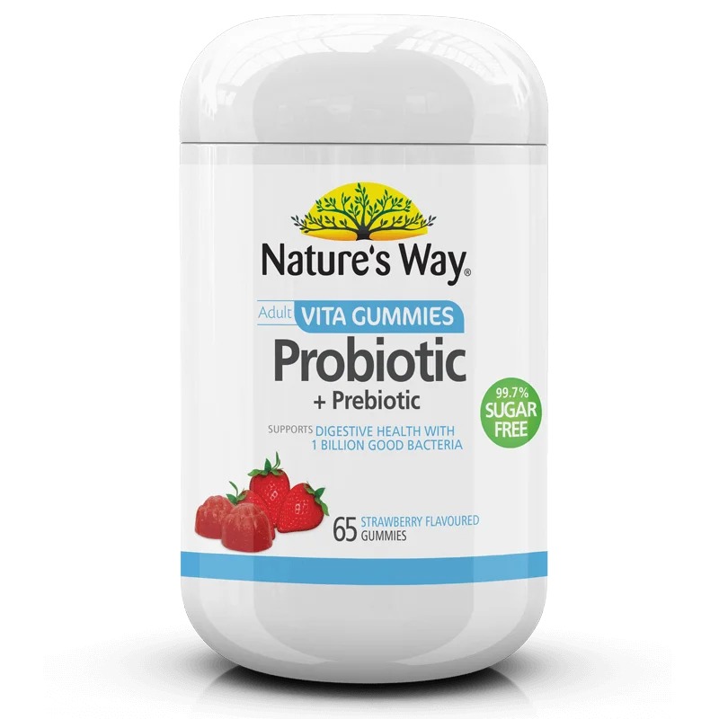 NATURE'S WAY ADULT VITA GUMMIES PROBIOTIC + PREBIOTIC, 65 GUMMIES