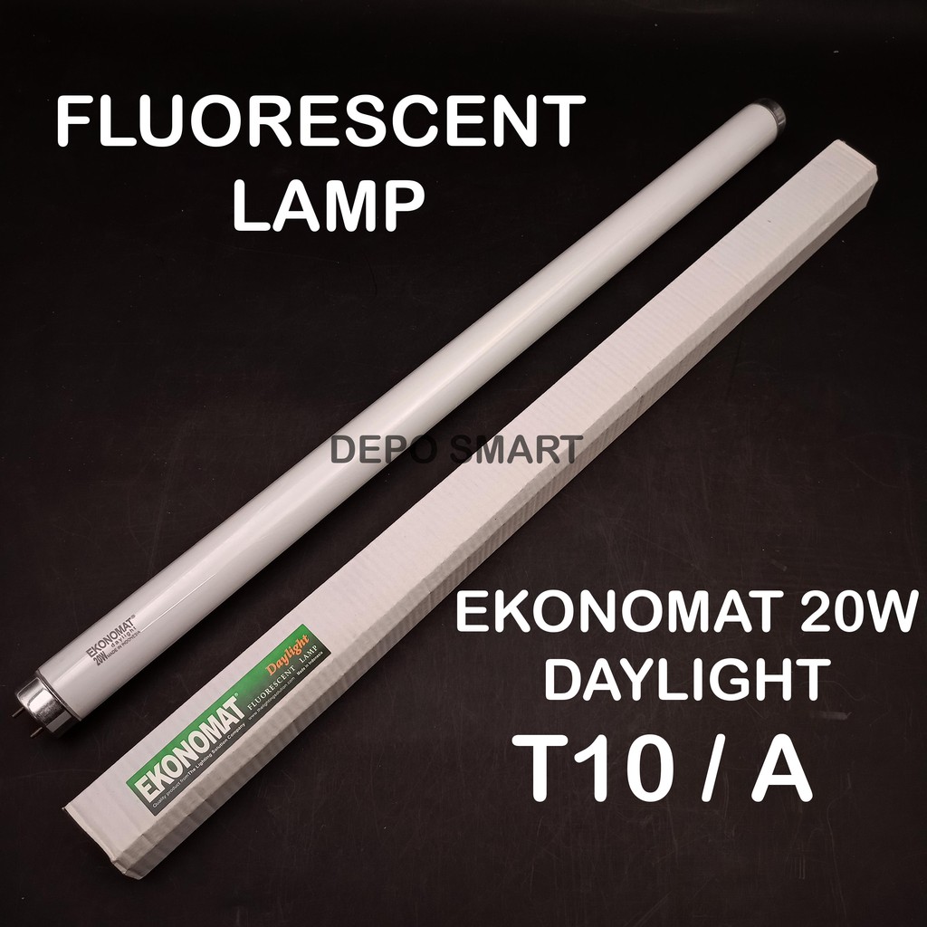 LAMPU EKONOMAT FLUORESCENT LAMP 20W DAYLIGHT T10/A - MURAH HEMAT