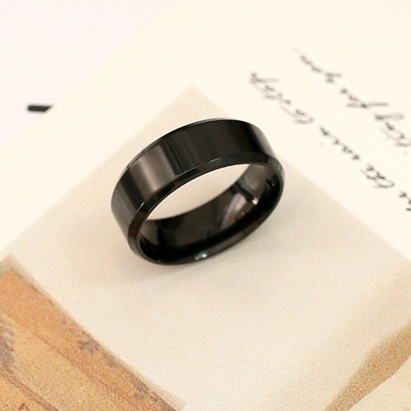 Cincin Bahan Stainless Steel Matte Gaya Punk Untuk Pria