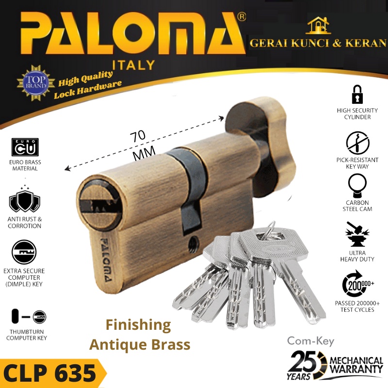 Knob Cylinder PALOMA CLP 635 DELUXE KC-CK 70MM - Computer Key