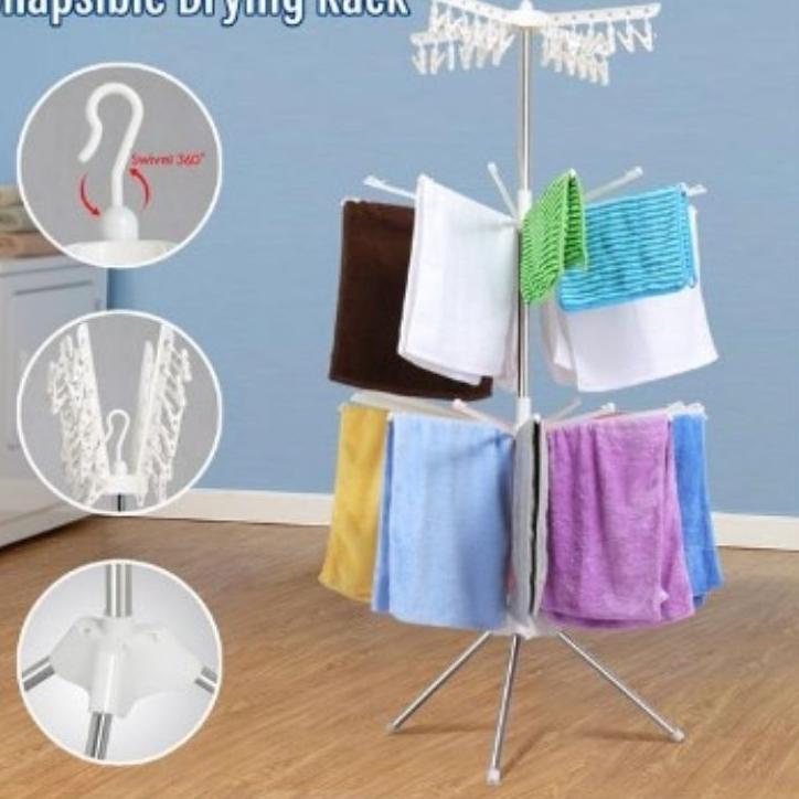 Terlaku... JEMURAN MENARA  SHENAR/JEMURAN BAJU/JEMURAN BAJU BULAT/COLLAPSIBLE DRYING RACK/JEMURAN BA