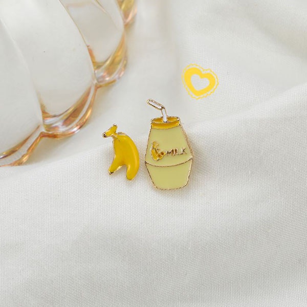 anting asimetris banana milk cute earrings jan287(3E4)