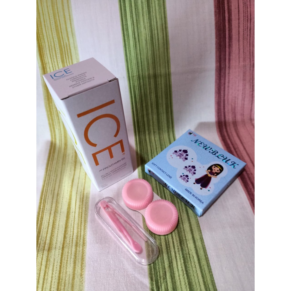 COD Paket Softlens CTK Newbluk Normal Dia 15mm + Air Softlens Ice 60ml + Pinset Paket Softlens Murah