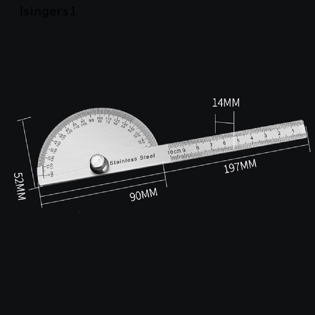 (lsingers1) Penggaris Goniometer 180 Derajat Bahan Metal Untuk Pengerjaan Kayu