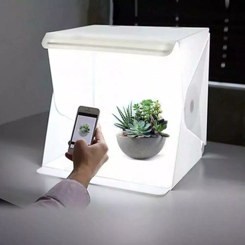 mini studio light room photography foto produk lengkap dengan lampu backgroud lighting photo