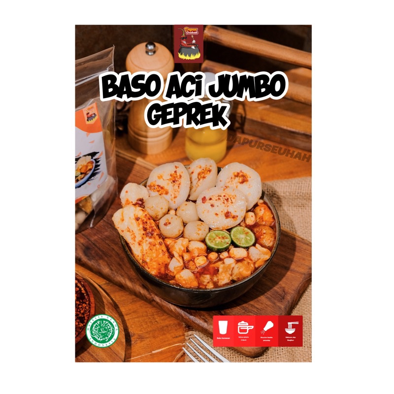 

Baso Aci Jumbo Geprek Komplit Termantap ( Boci Instan isi cincang ayam pedas)