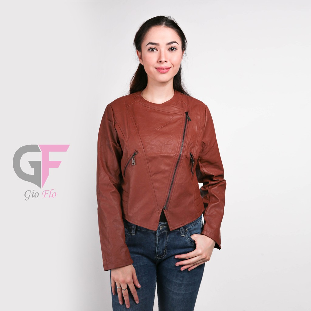 GIOFLO Jaket Casual Wanita Keren Coklat / JAKW 111