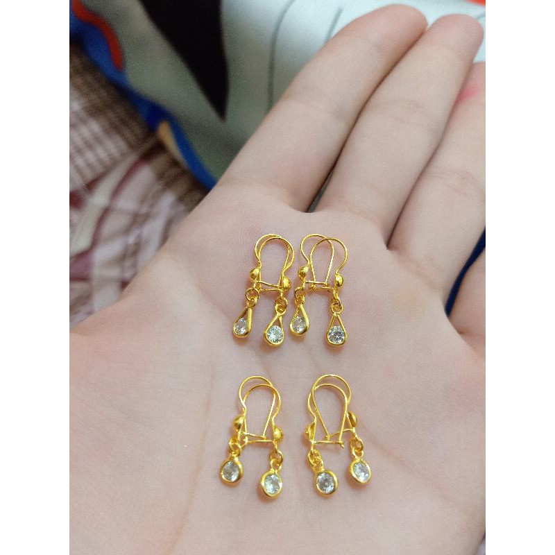 ANTING ANAK GT MATA PERAK 925 LAPIS MAS 24K