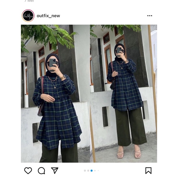 Adyra flanel tunik by outfix