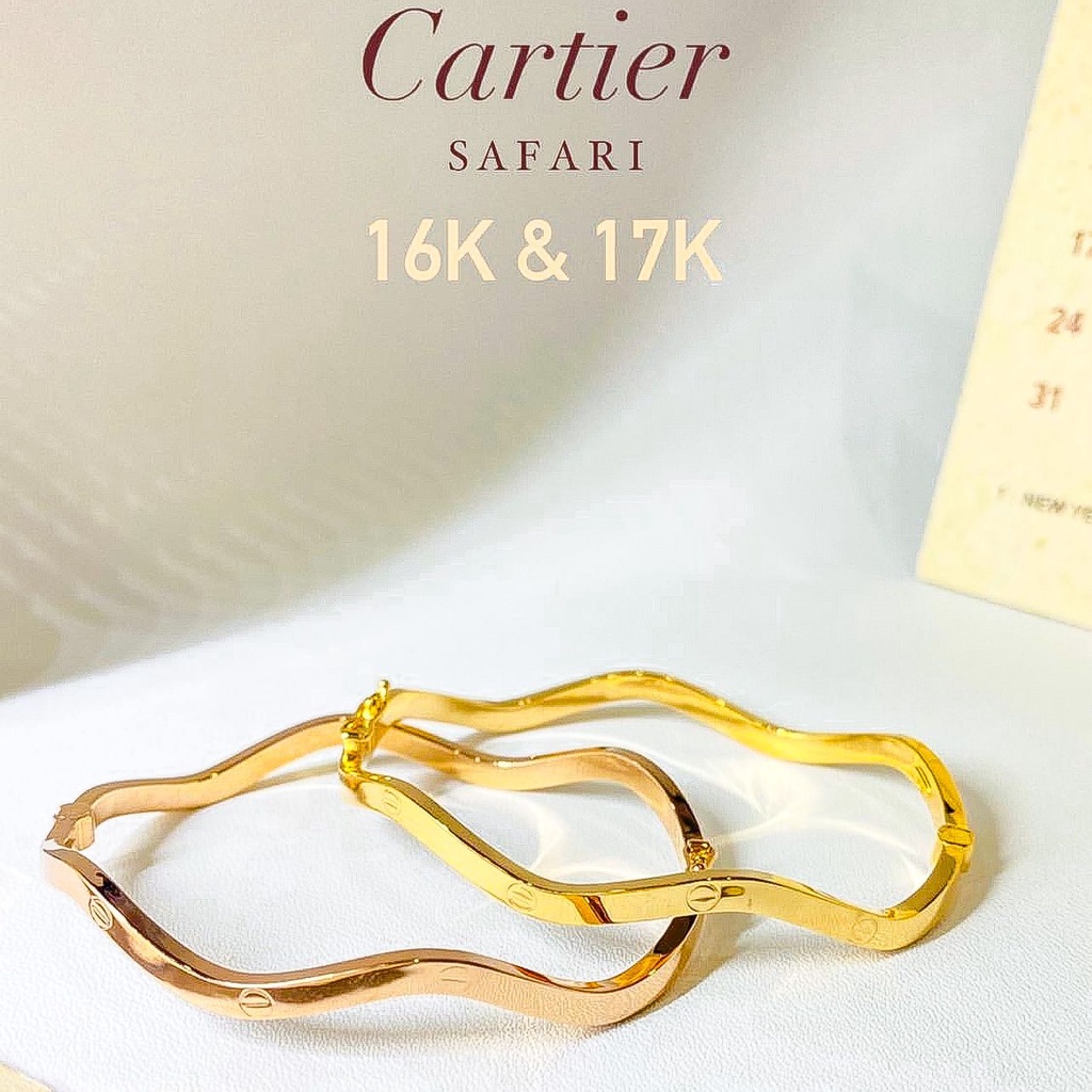 Gelang tangan anak dan dewasa emas asli kadar 700 750 70 75 16k 17k Cartie rosegold model zigzag safari korea gold terbaru