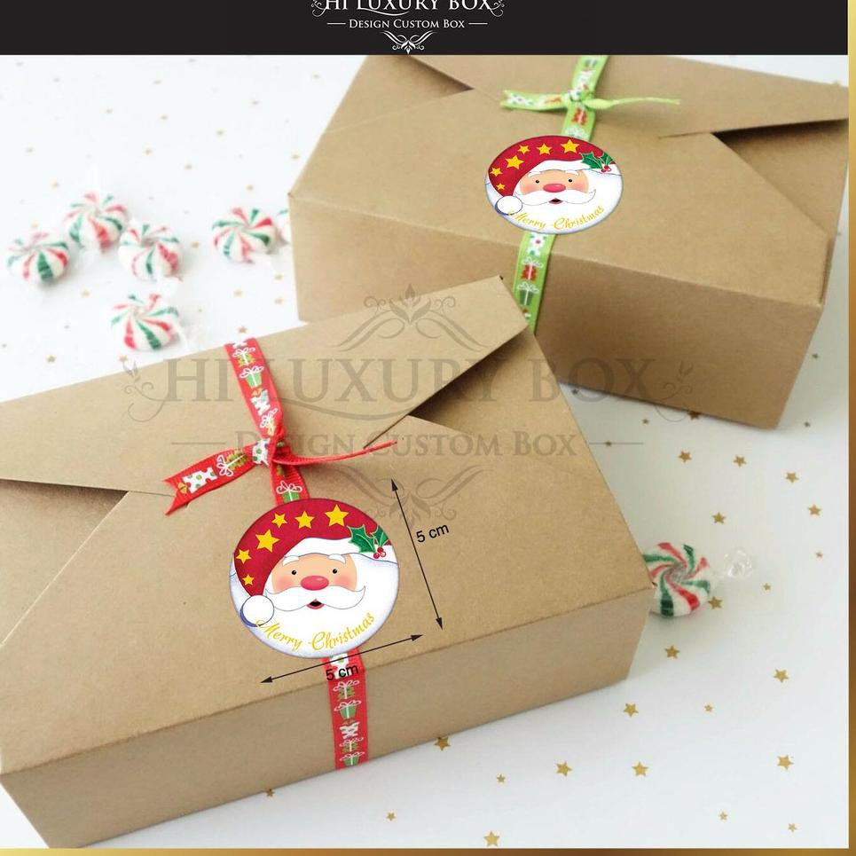 

YEH Sticker | Sticker Murah | Sticker Natal | Sticker Emas Hologram | 5x5 25 pcs Sticker Merry Chris
