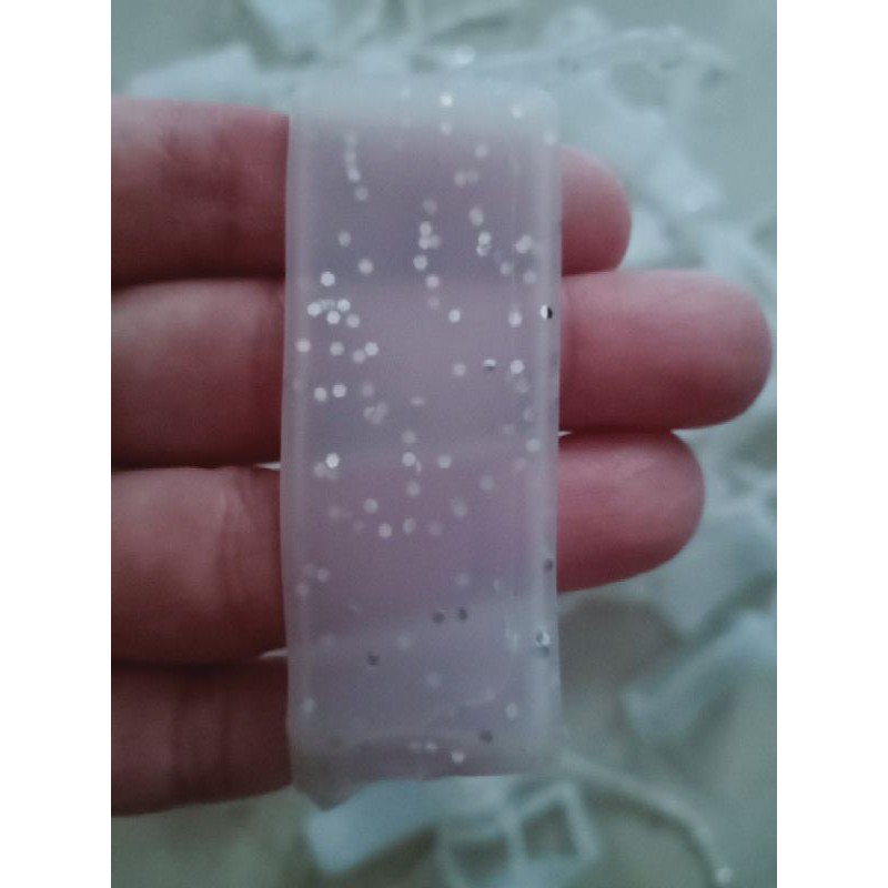 Silikon Holder Putih Bening Glitter + Botol 30ml