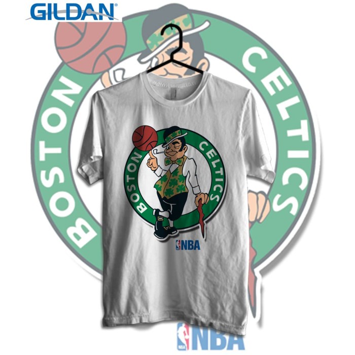 Marimampir NBA - Boston Celtics Kaos Sport Original Gildan - Putih, S