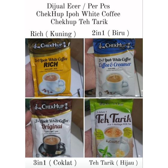 

ECER PER 1 SASET CHEKHUP IPOH WHITE COFFEE TEH TARIK MALAYSIA