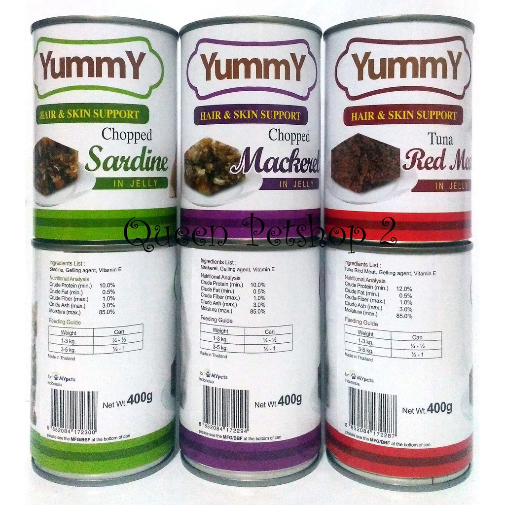 Yummy kaleng cat food 400gr - Makanan kucing basah Yummy - Yummy cat hair & skin 400gr