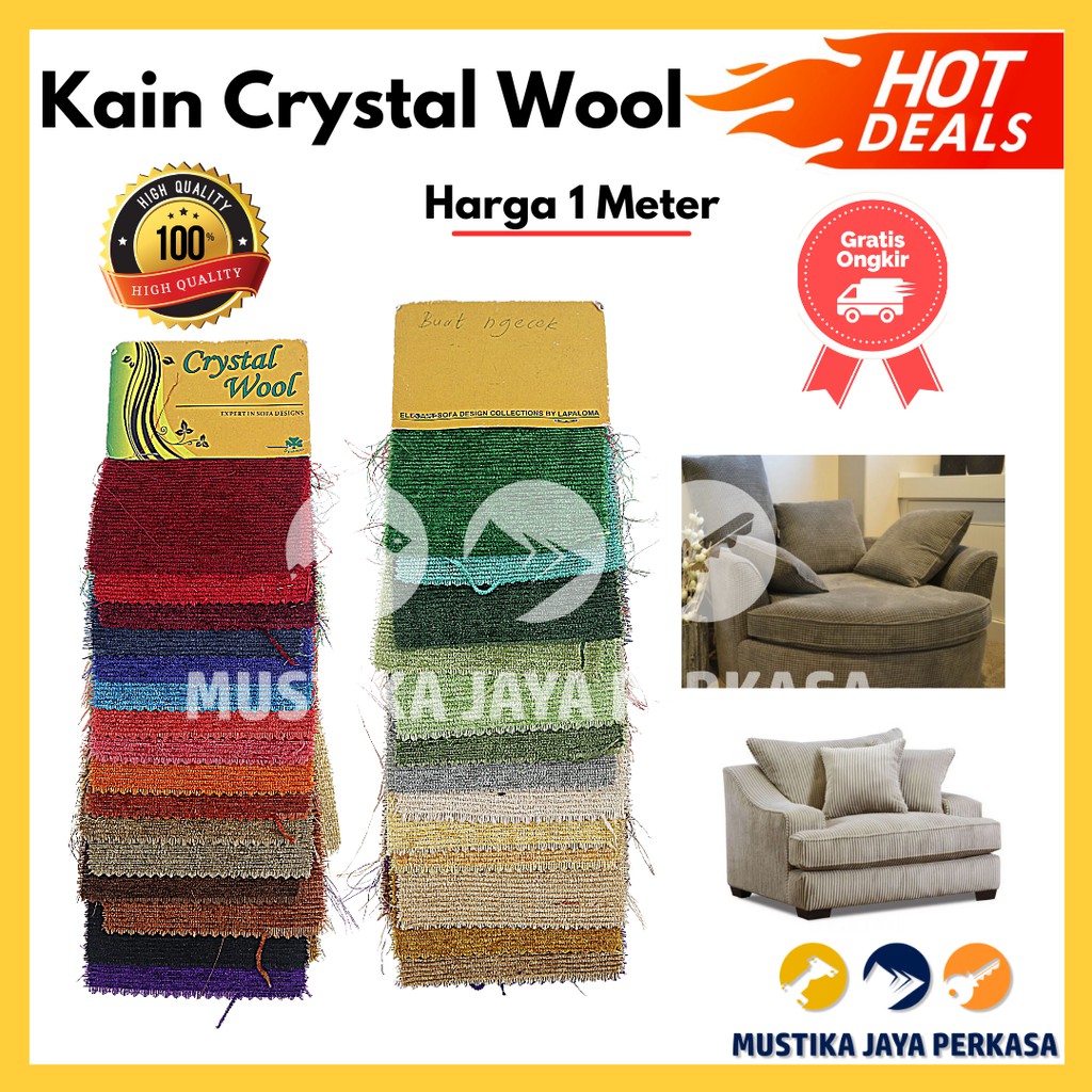 Kain Sofa Crystal Wool Motif Tekstru Beludru Bukan Kain Midili Kulit Imitasi Variasi 1