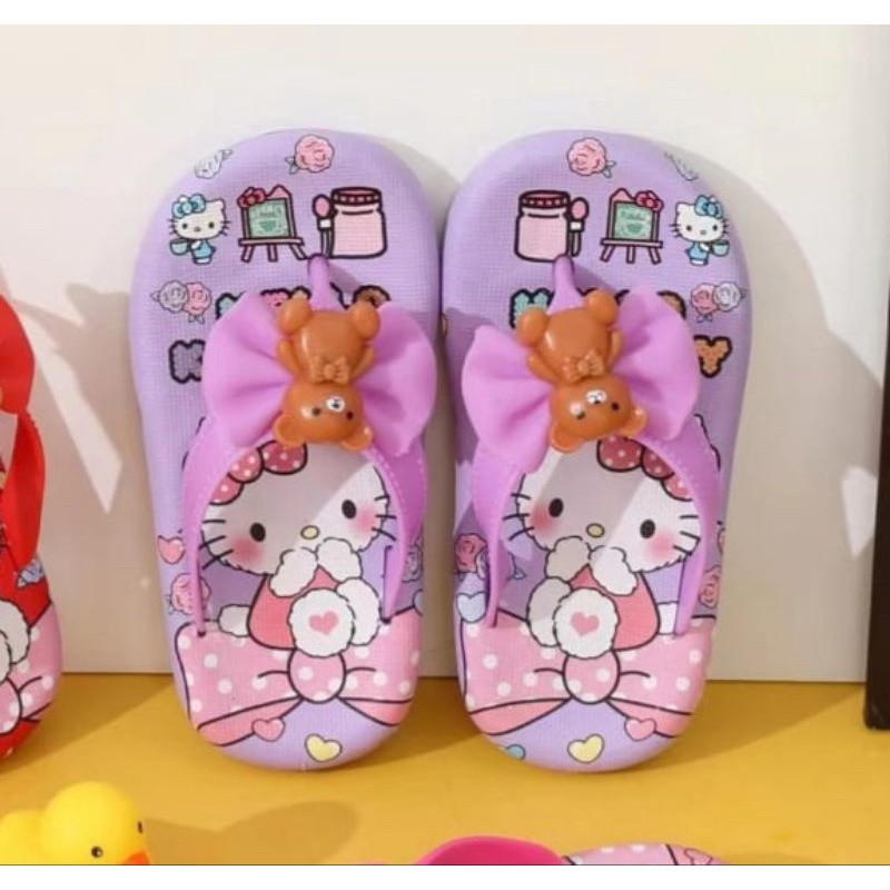 SANDAL JEPIT ANAK PEREMPUAN MOTIF PITA HELLO KITTY SANDAL KARET ANAK BABY BEAR IMPORT