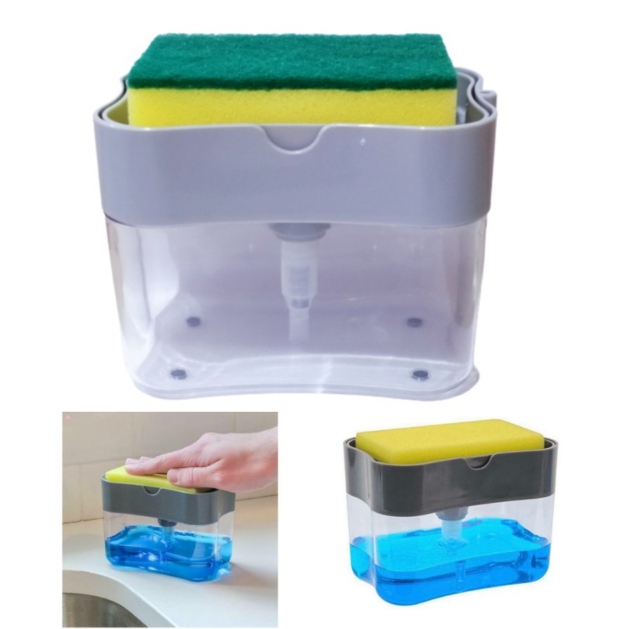 Dispenser Pompa Sabun Piring 2in1 Tempat Sabun Cair 380ML