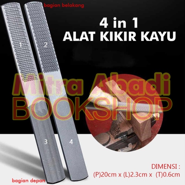 Alat Kikir Kayu 4 in 1 Material Metal Steel Portable