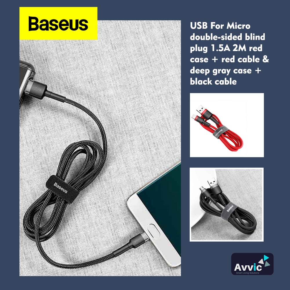 BASEUS Kabel Data USB For Micro Fast Charge Cafule Cable 1.5A 2M