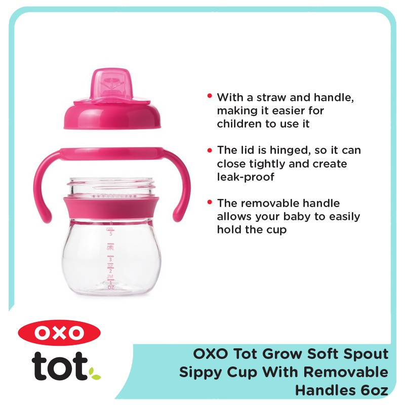 OXO TOT GROW SOFT SPOUT SIPPY CUP WITH REMOVABLE HANDLES / 150 ML