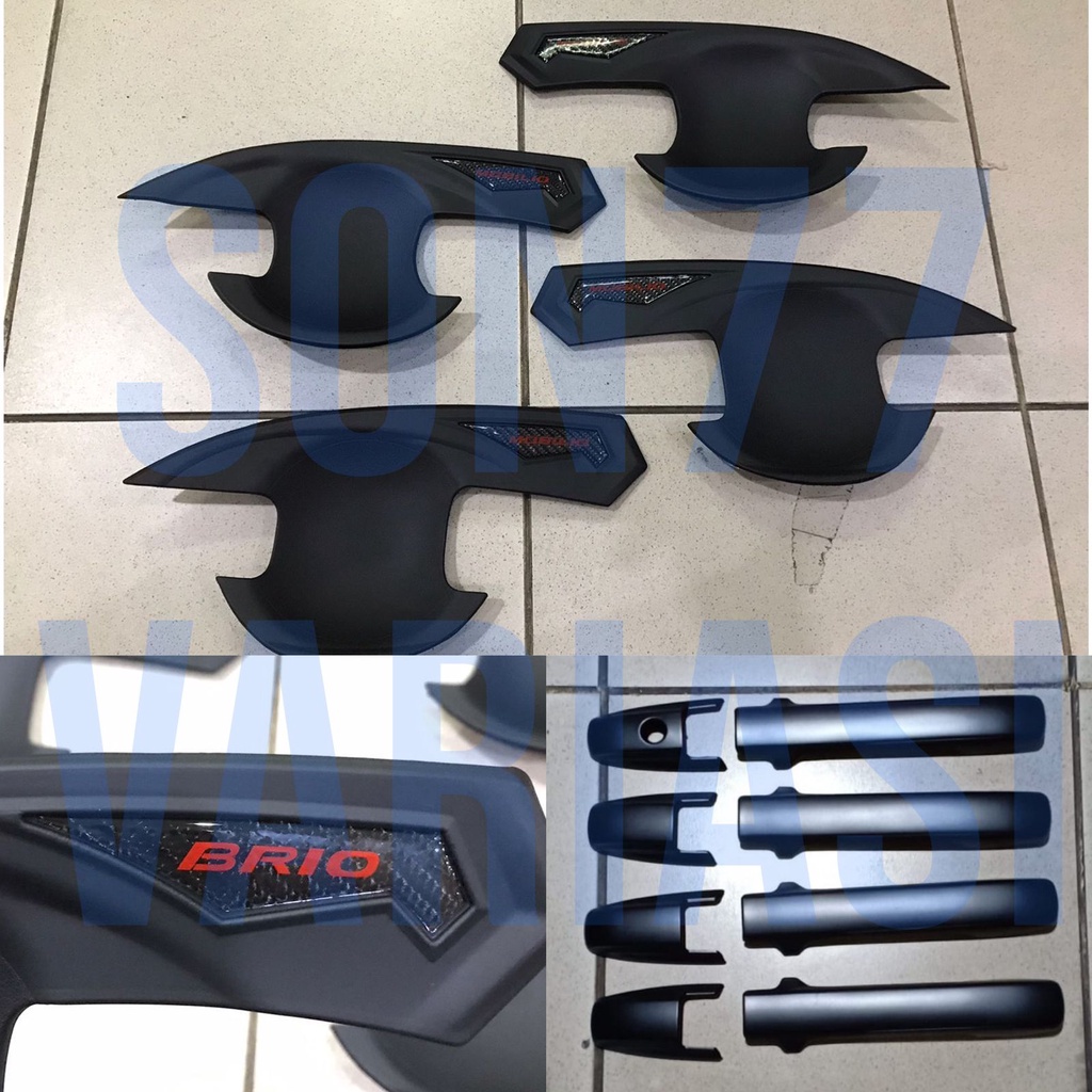 paket outer handle cover brio 2014 2017 hitam doff