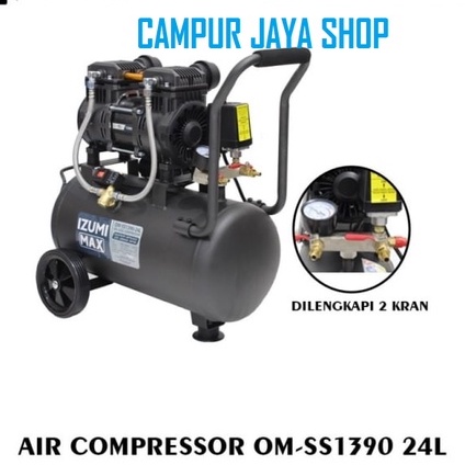 Izumi MAX OM SS1390 24L Kompresor Silent Oilless 1.75Hp Super Speed