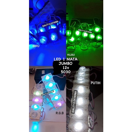 LED 1 MATA 12 VOLT JUMBO 5030 warna RGB BLUE WHITE GREEN