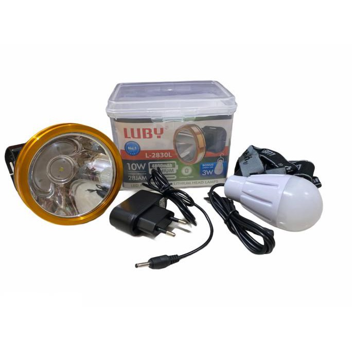 Buruan Luby Senter Kepala Led Super Terang Lithium L 2830L Led 10 Watt Hot Sale