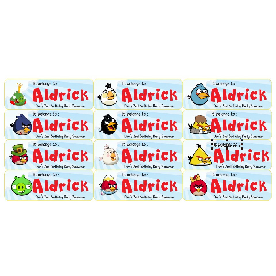 

Souvenir Ulang Tahun / Stiker Label Nama Waterproof