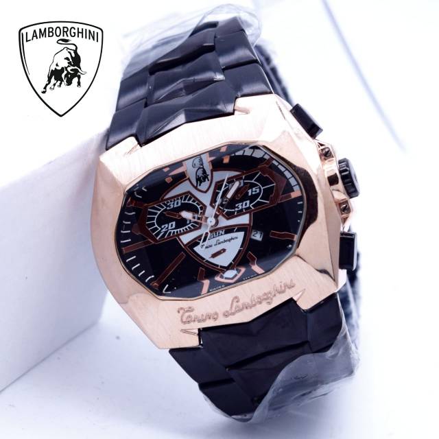 Jam Tangan Pria Sporty Lamborghini Crono Off Case Rosegold