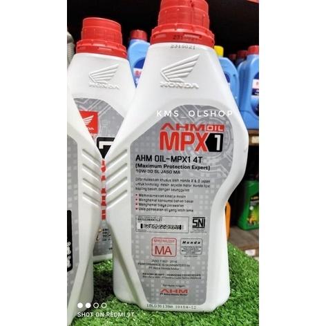 Oli AHM MPX1 MPX 1 1000 ml SAE 10W-30 SL JASO MA AHM OIL 1 Liter Oli Honda Asli