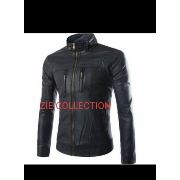 Jaket Kulit Pria Elastis Casual Jaket Kulit Material Original