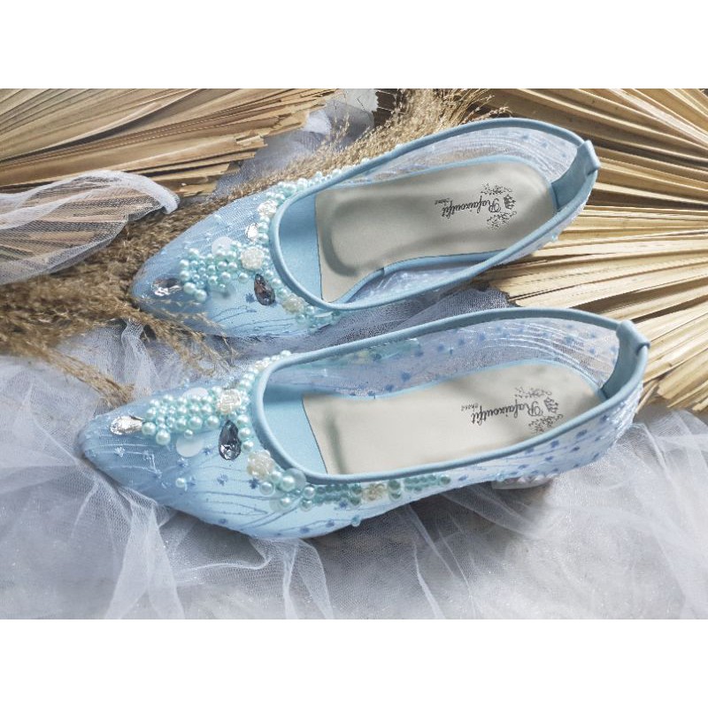 sepatu meruby babyblue sepatu cantik sepatu wedding