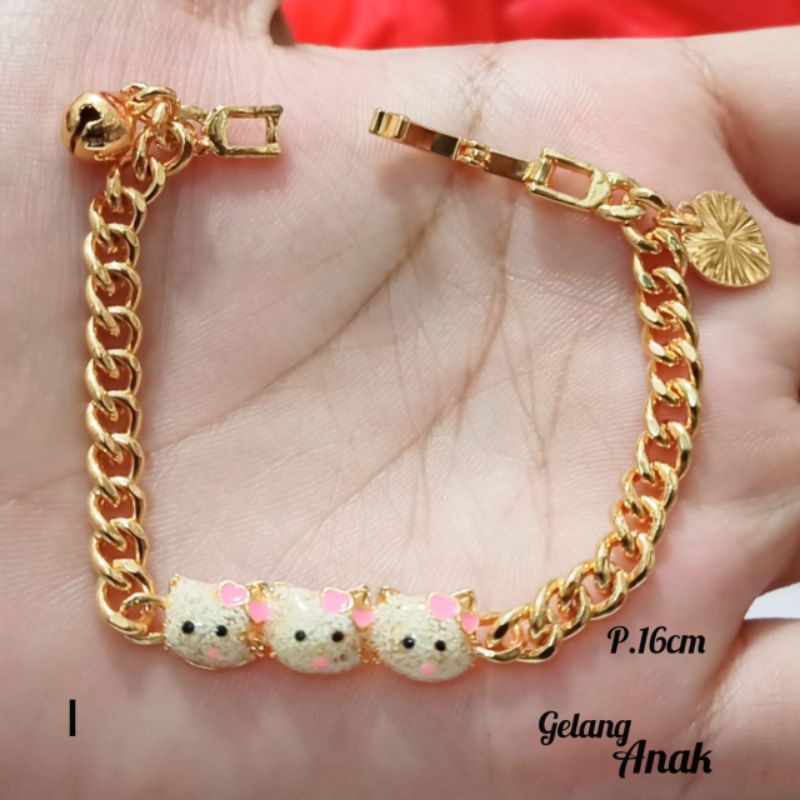 Gelang Anak Rantai Karakter Berbagai motif perhiasan Anak Gold Limited edition (COD)