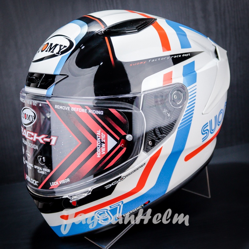 SUOMY HELM TRACK 1 NINETY SEVEN | WHITE RED | TRACK1 SINGEL VISOR