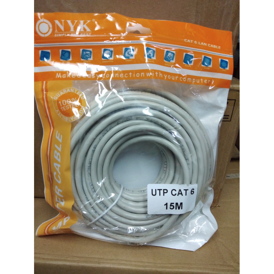 Nyk Kabel LAN 15 Meter Cat6 / Kabel Jaringan 15meter cat6