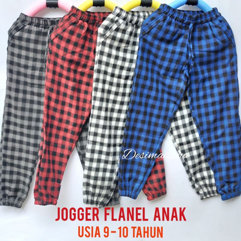 JOGGER KOTAK FLANEL//ESTIMASI 9-10 TAHUN//TERGANTUNG POSTUR TUBUH ANAK.