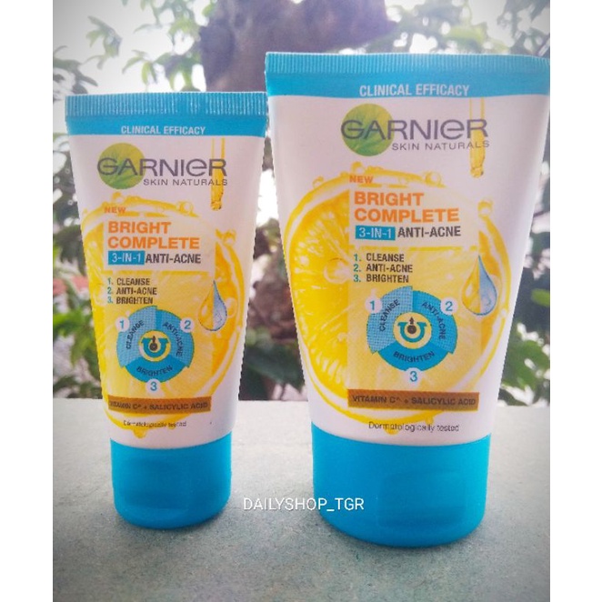 Garnier Bright Complete 3-in-1 Anti Acne Facial Wash Skin Care