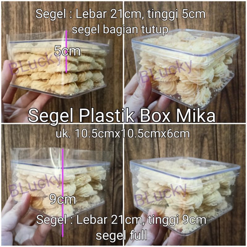 100pcs Segel Plastik Shrink untuk Dessert Box Mika - Toples Kuker Kotak 300gram