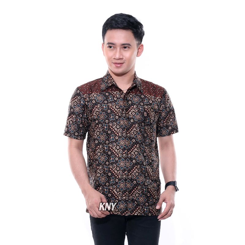 KEMEJA BATIK PRIA LENGAN PENDEK baju batik pria batik tradisional Pekalongan aseli home industri reg